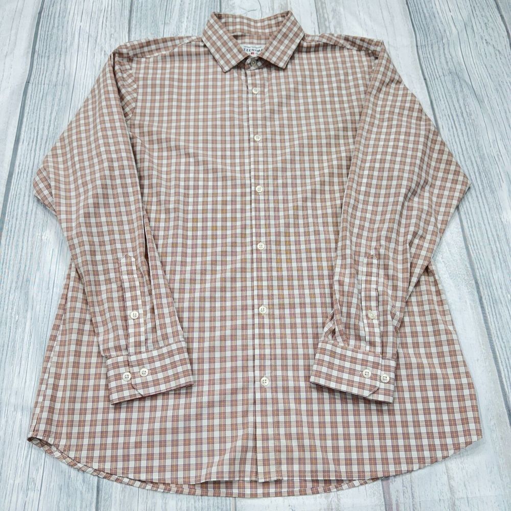 Mizzen +‎ Main Leeward Button Shirt 2XL Trim Fit Red White Plaid Mens